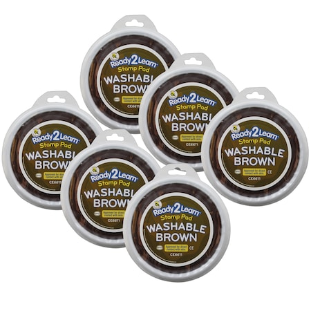Center Enterprises Ready2Learn Jumbo Washable Stamp Pad, Brown, PK6 CE6611